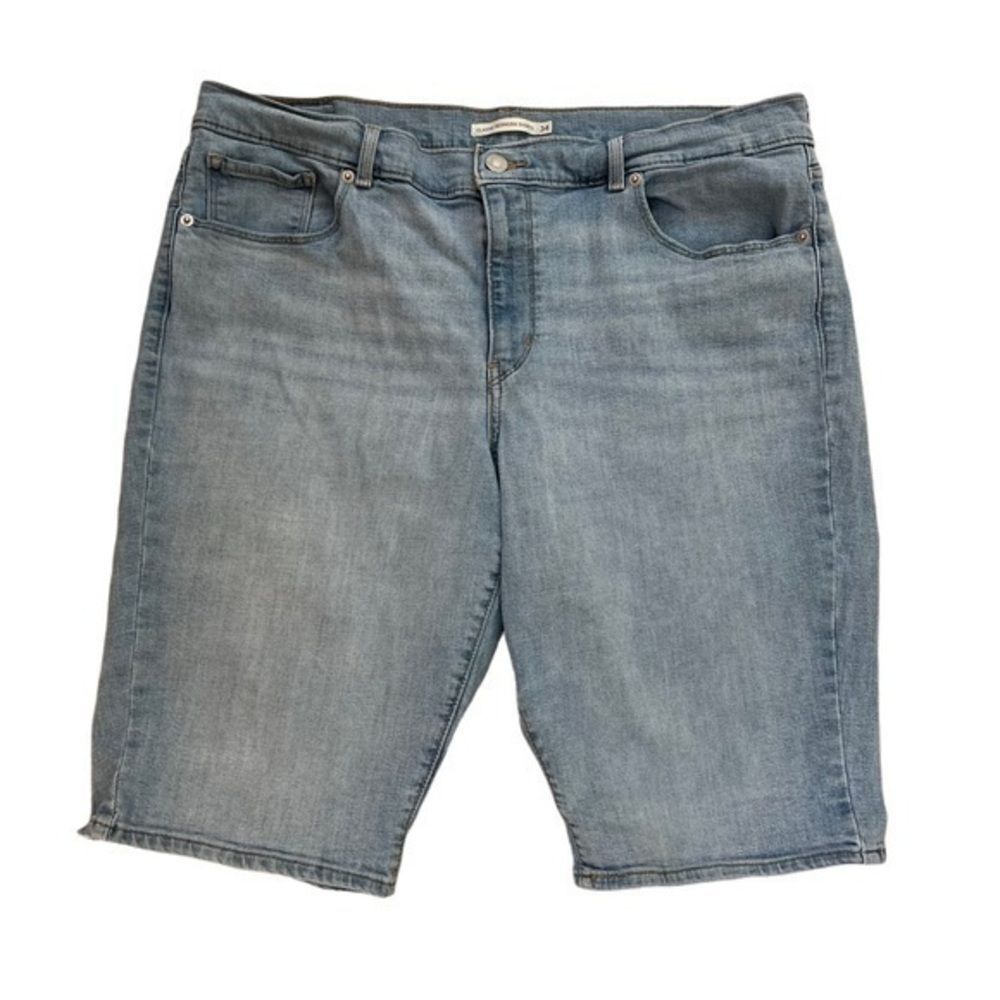 Levis Women's Mid-Rise Stretchy Denim Jean Bermuda Shorts - Light Wash - Size 34